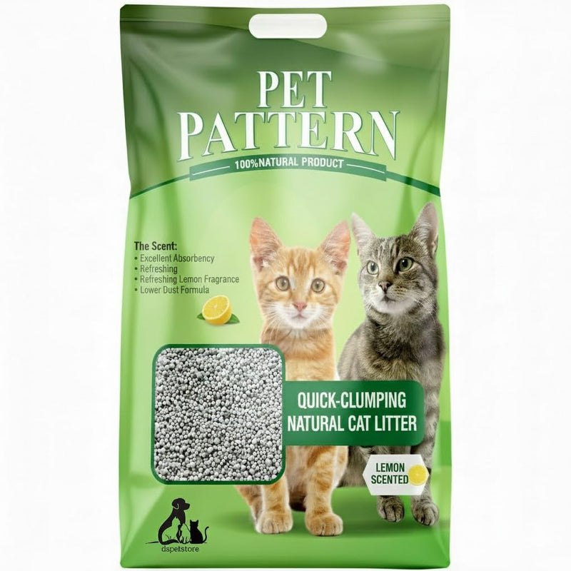 Pet Pattern cat litter package with two cats on a green background
