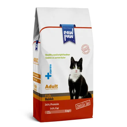 Pawpaw Adult Cat Food with Fish – 1 kg.