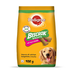 Pedigree Biscrok Dog Biscuit, Chicken & Milk Flavour – 500g.