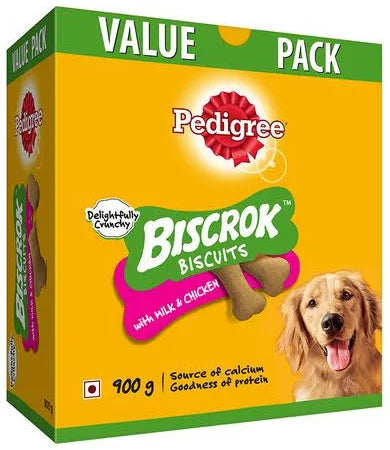 Pedigree Biscrok Dog Biscuit, Chicken & Milk Flavour – 900g.