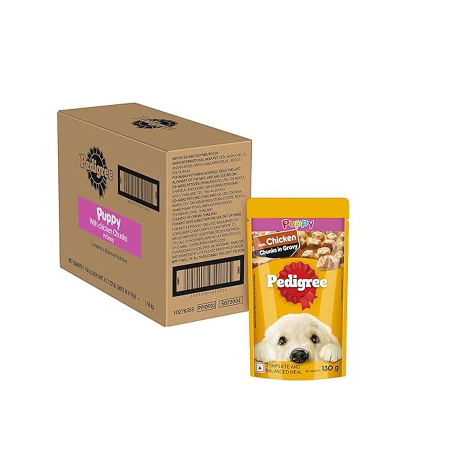 Pedigree Puppy Chicken & Liver Chunks in Gravy Wet Dog Food.