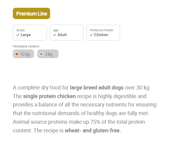Calibra Adult Large Breed Premium Line Dog Food.