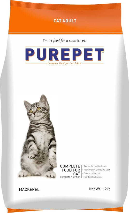 Purepet Mackerel Adult Dry Cat Food.
