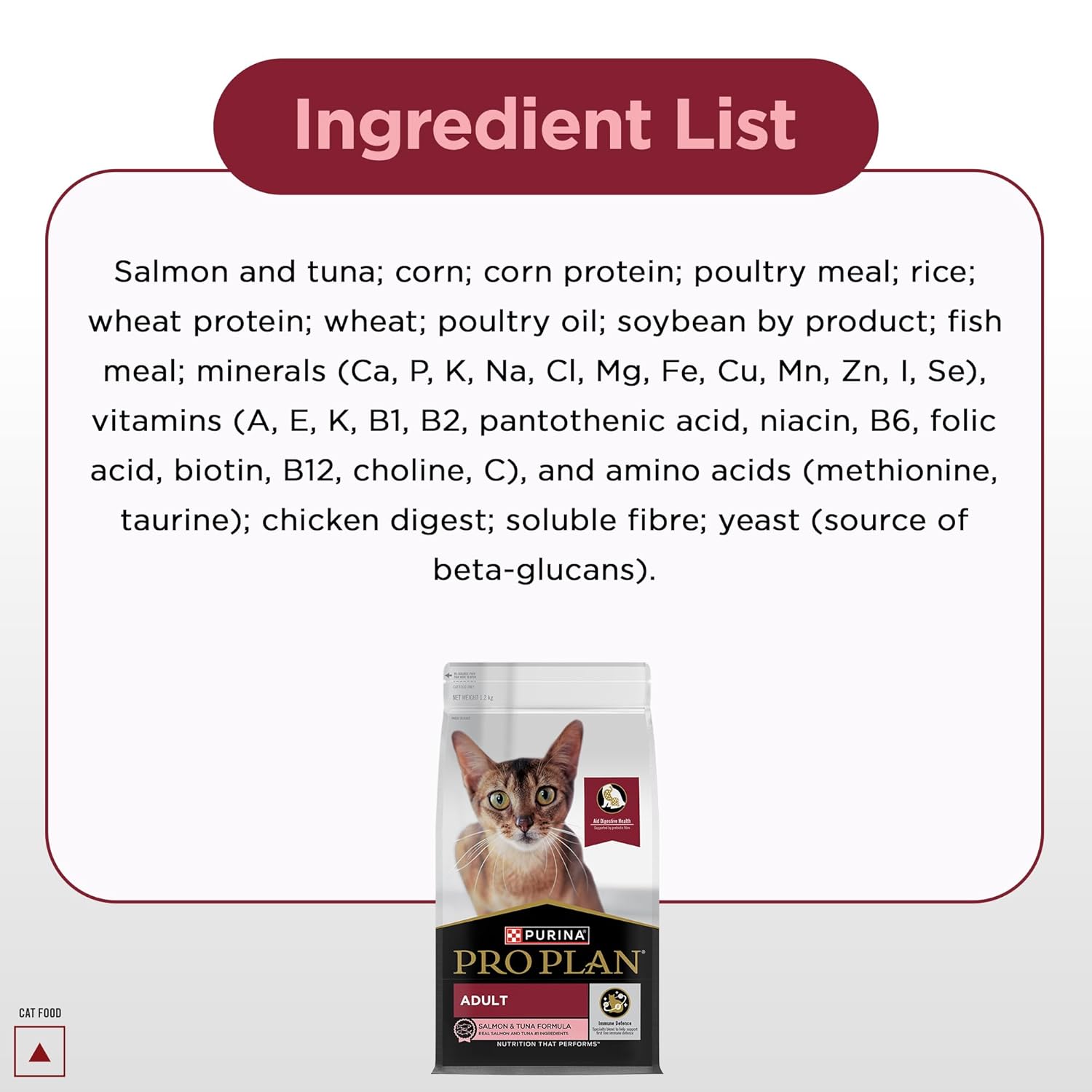 Salmon and tuna dry cat food for everyday feeding