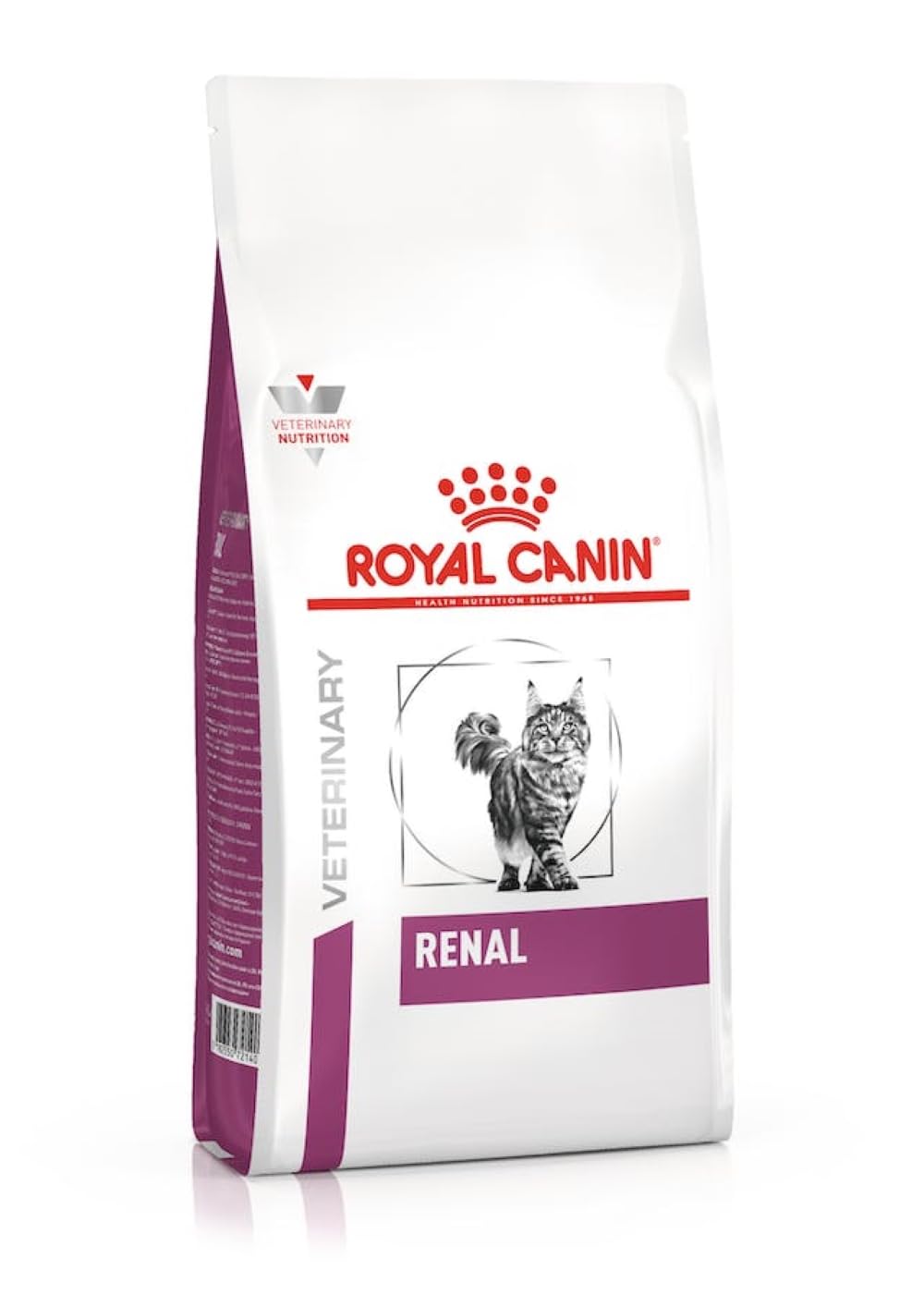 Royal Canin Veterinary Diet Renal cat food bag on a white background
