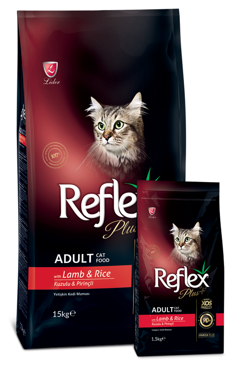 Reflex Adult Cat Food Lamb & Rice, 1.5kg, easy to digest meals for adult cats.