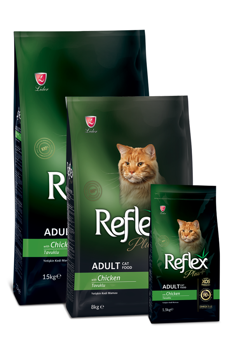 Reflex Plus Adult Cat Food with Chicken, 1.5KG, food for healthy adult cats.