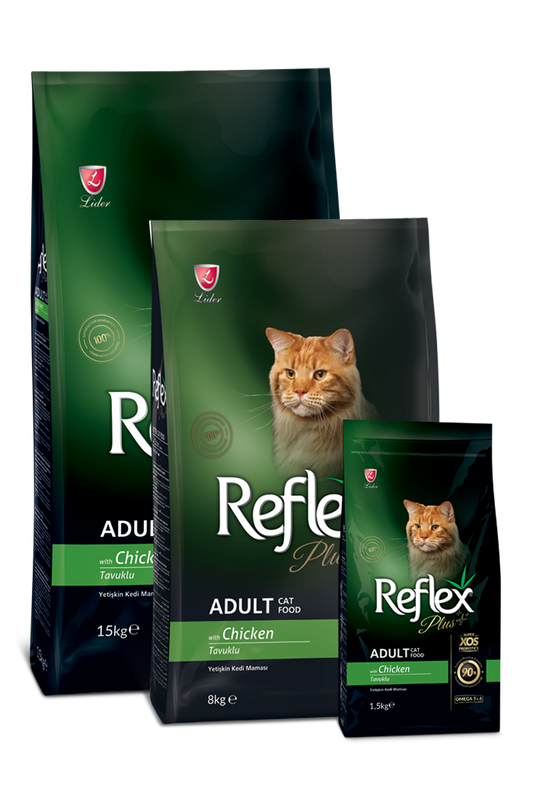 Reflex Plus Adult Cat Food with Chicken, 1.5KG, food for healthy adult cats.
