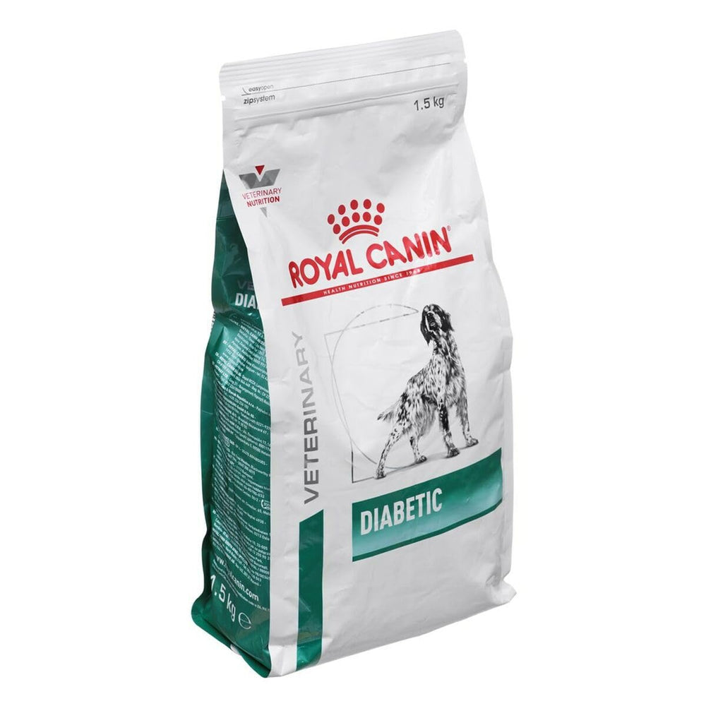 Royal Canin Veterinary Diet Diabetic dog food package on a white background