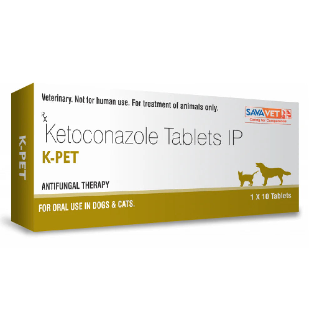 Box of K-PET Ketoconazole Tablets IP for veterinary use on a white background