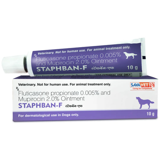 STAPHBAN-F ointment tube and packaging on a white background