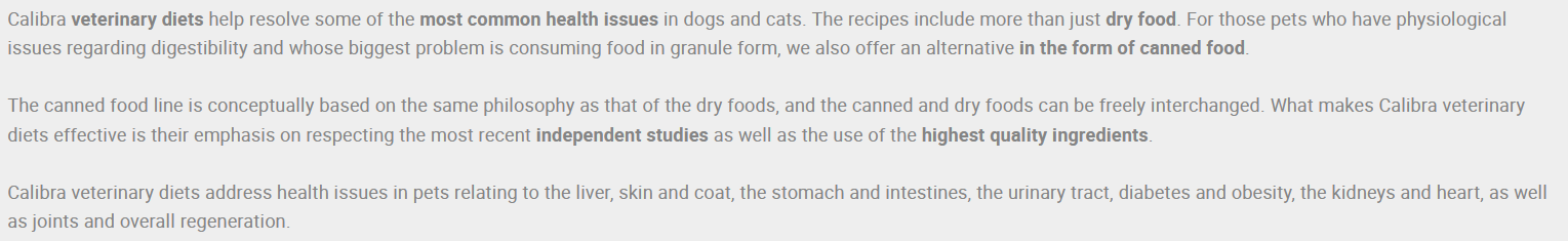 Calibra Diabetes / Obesity Weight Management Dog Food.