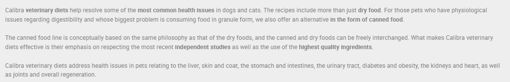 Calibra Renal Dog Food.