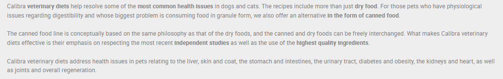 Calibra Hepatic Dry Dog Food.
