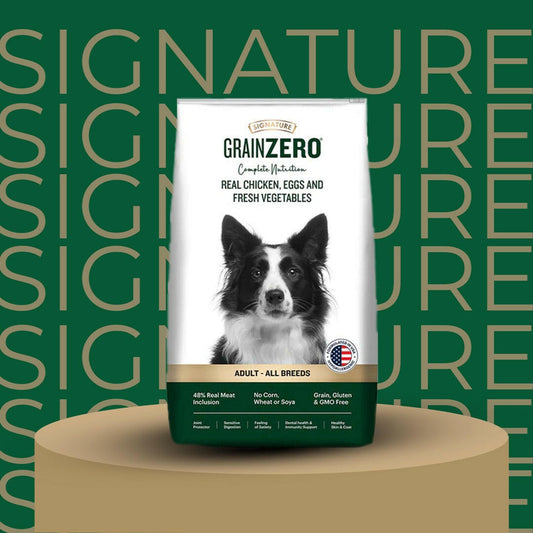 Signature Grain Zero Adult Dry Dog Food.