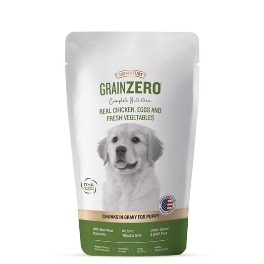 Signature Grain Zero Chicken Chunks Gravy Puppy Dog Wet Food — 150 g.