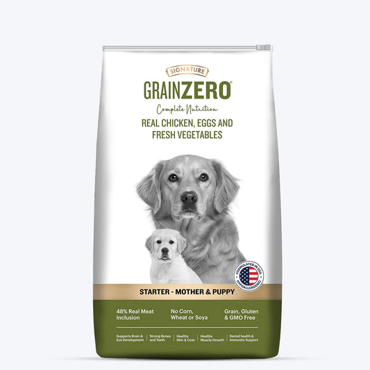 Signature Grain Zero Chicken, Egg & Vegetables Starter Dog Food – For Mother & Puppy.