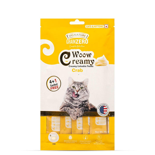Signature Grain Zero Woow Creamy Crab Lickable Treats for Cat & Kitten – 75 g.