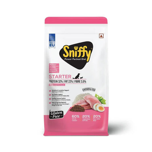 Sniffy Gluten Free Chicken & Egg Starter Dog Dry Food.