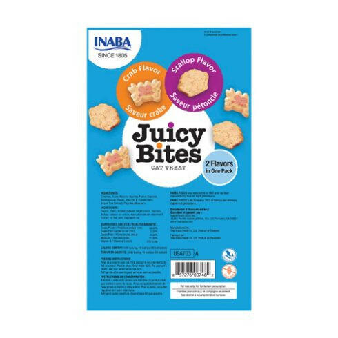 INABA Churu Juicy Bites Scallop and Crab Flavor Cat Treats USA703A, 33.9 g (Pack of 1).