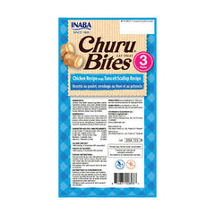 INABA Churu Churu Bites Chicken Wraps Tuna with Scallop Recipe Flavor Cat Treats USA722B, 30 g.