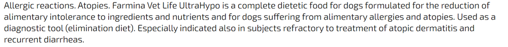 Dog food for allergies, helps with itchy skin and upset stomachs.