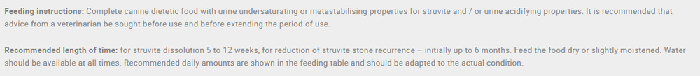 Calibra Struvite Urinary Dog Food.