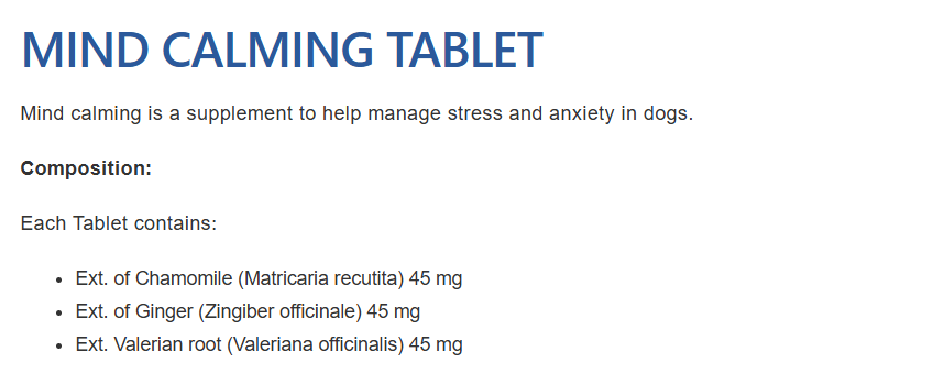 Vetina Mind Calming Tablets for Dogs – 30 Chews