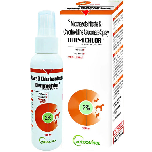 Dermichlor spray bottle and packaging on a white background