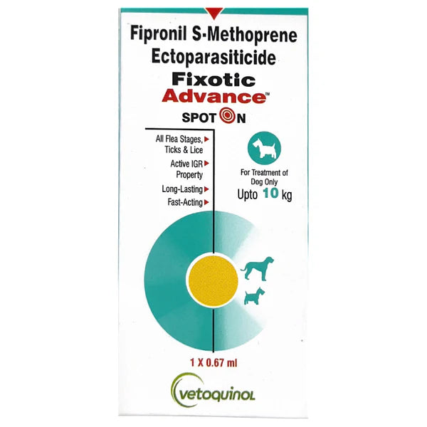 Vetoquinol Fixotic Advance Spot On for dogs packaging on a white background