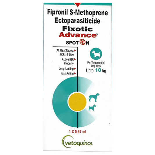 Vetoquinol Fixotic Advance Spot On for dogs packaging on a white background