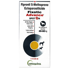 Vetoquinol Fixotic Advance Spot On packaging for dogs on a white background