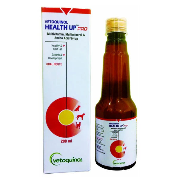 Vetoquinol Health Up Pro bottle and packaging on a white background