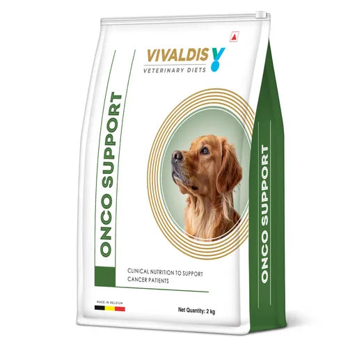 Vivaldis Veterinary Diets Onco Support dog food package on a white background