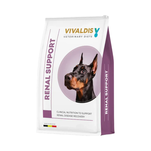 Vivaldis Veterinary Diets Renal Support dog food package on a white background