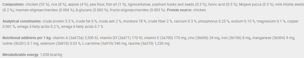 Calibra Hepatic Wet Dog Food.
