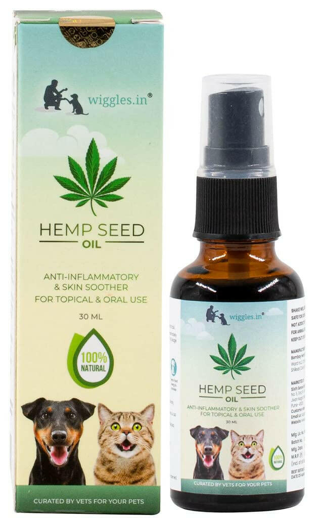 Wiggles Hemp Seed Oil for Dogs & Cats 30ML – Natural Pet Supplement.