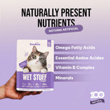 Cat bowl filled with Zoomies Wet Stuff Lite Wet Cat Food Tuna in Bone Broth
