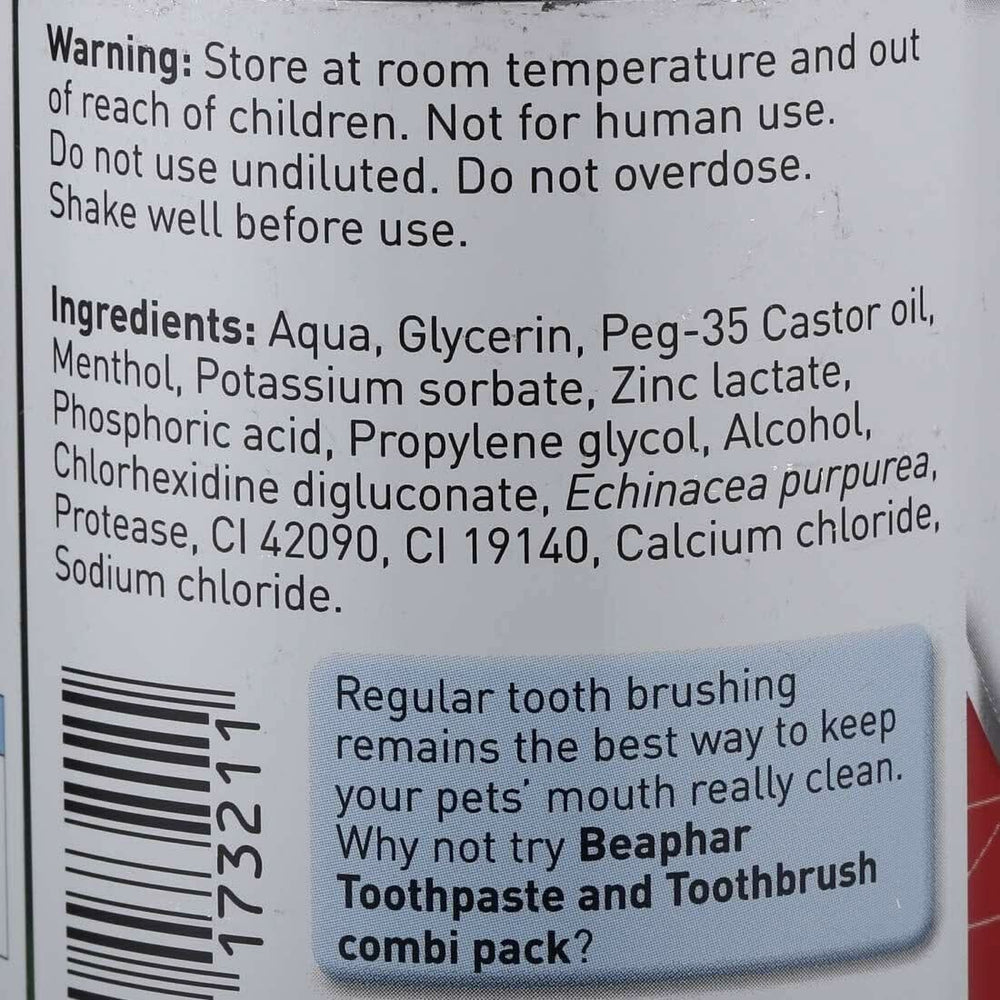 Beaphar Plaque Away Dental Care for Dogs & Cats, 250ml - dspetstore.com