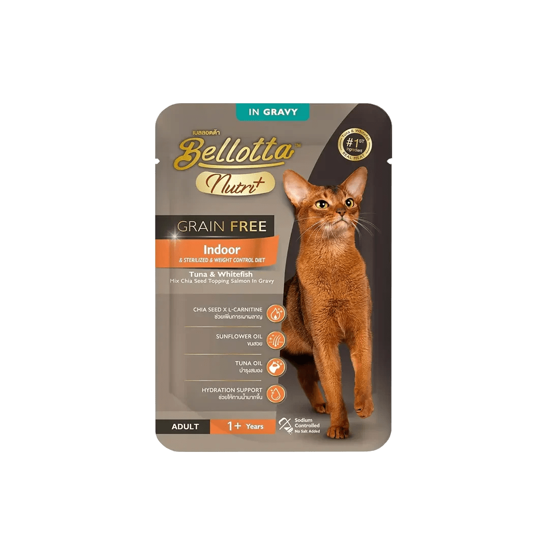 Bellotta Nutri+ Pouch Indoor Tuna Whitefish in Gravy Grain Free - dspetstore.com