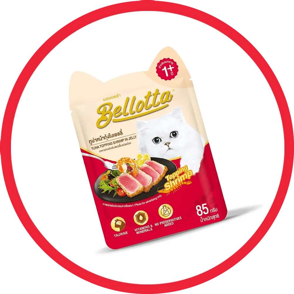 Bellotta Wet Food for Adult Cats & Kittens — Tuna Topping Shrimp in Jelly - dspetstore.com