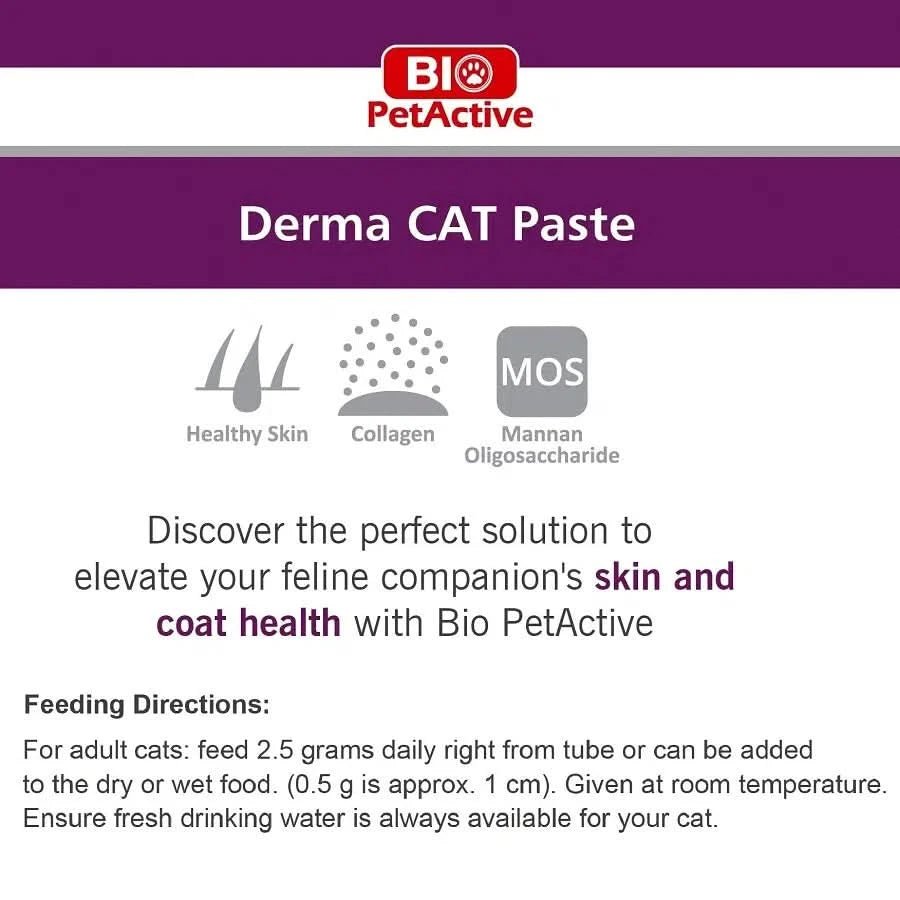 Bio Petactive Derma Cat Paste 100ml for Skin & Coat - dspetstore.com