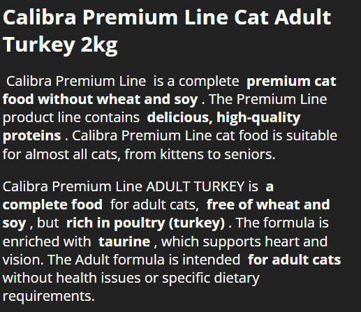 Calibra Cat Premium Line Adult Turkey - dspetstore.com