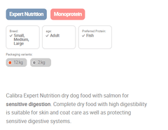 Calibra Sensitive Salmon Hypoallergenic Dog Food Expert Nutrition - dspetstore.com