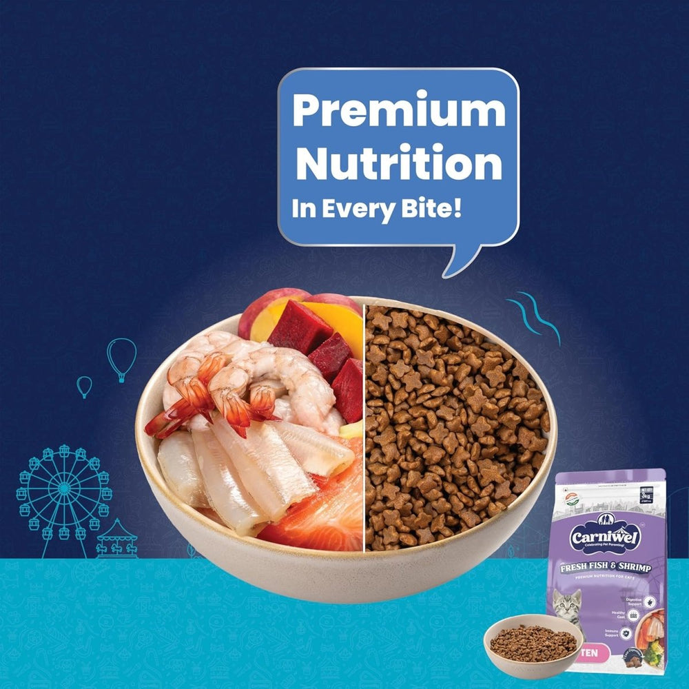 Carniwel Fresh Fish and Shrimp For Kitten Cat Dry Food - dspetstore.com