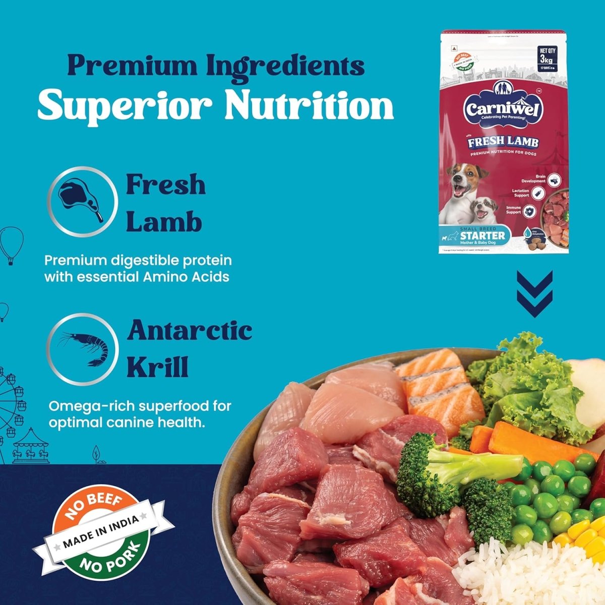 Carniwel Fresh Lamb Dry Dog Food for Small Breed Dog - dspetstore.com