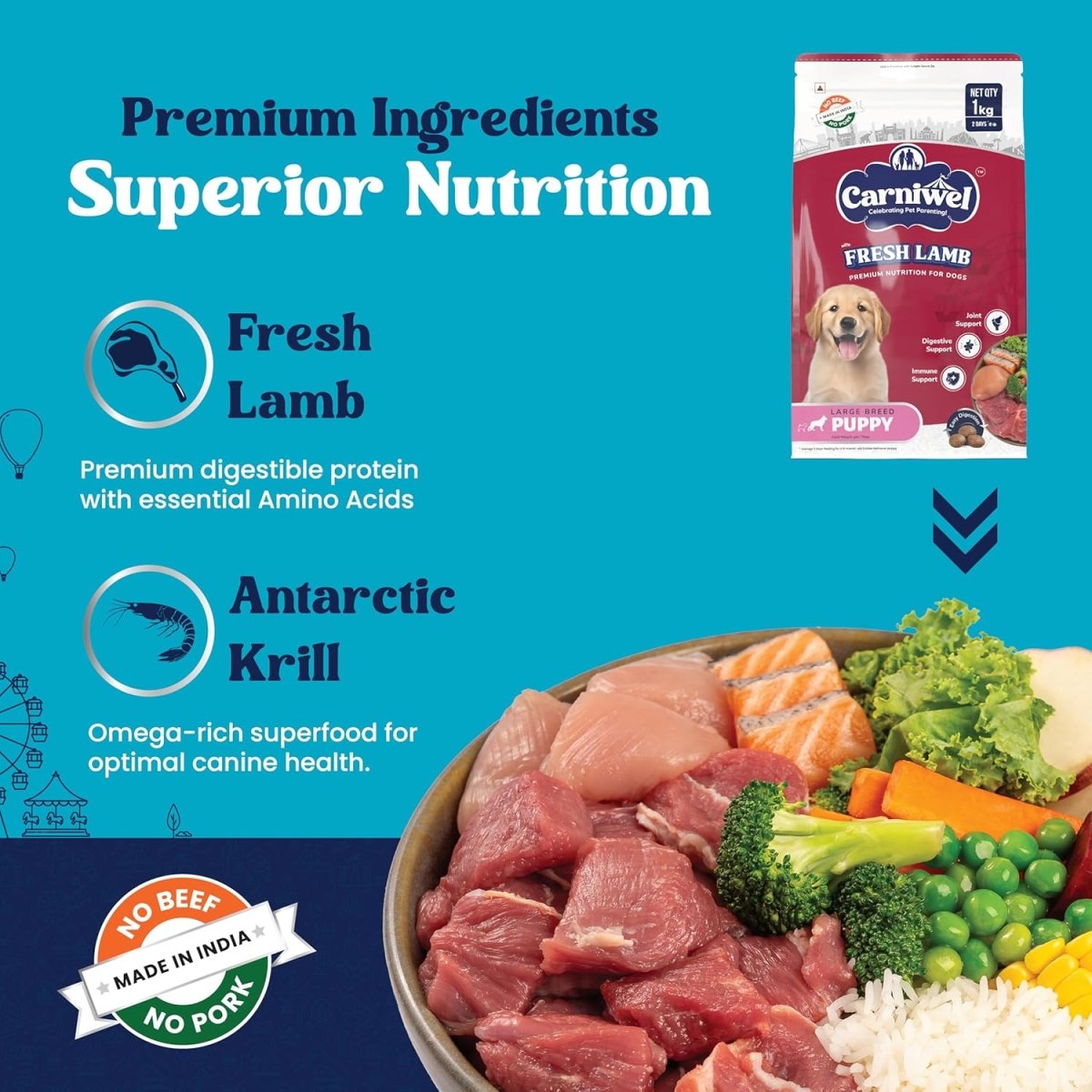 Carniwel Fresh Lamb Puppy Dry Dog Food - dspetstore.com
