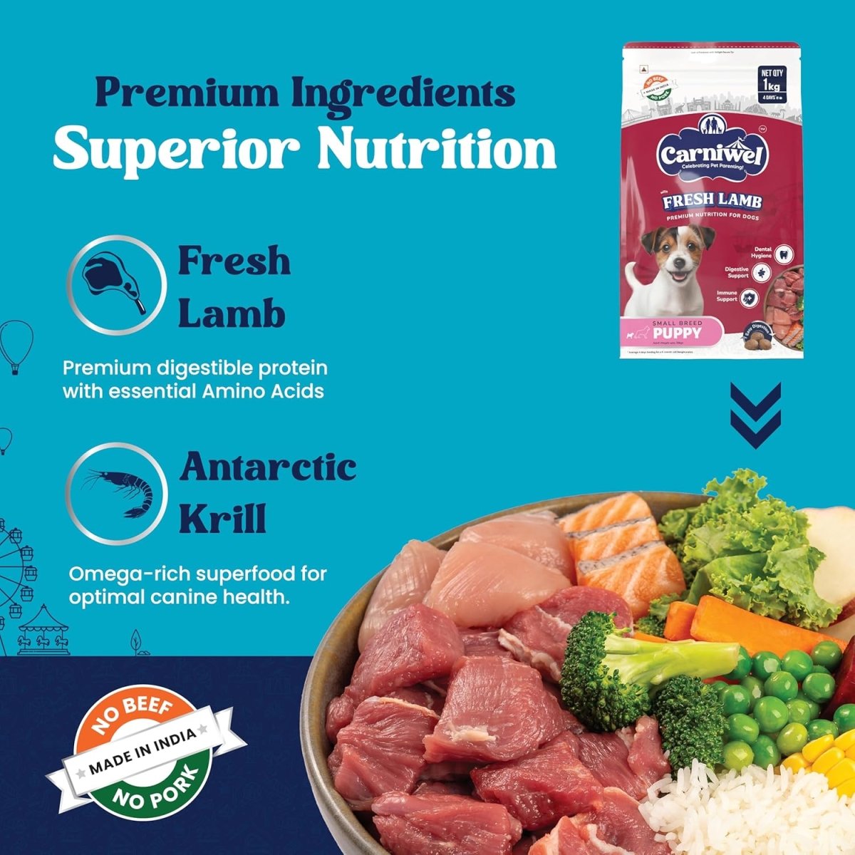 Carniwel Fresh Lamb Puppy Small Breed Dry Dog Food - dspetstore.com