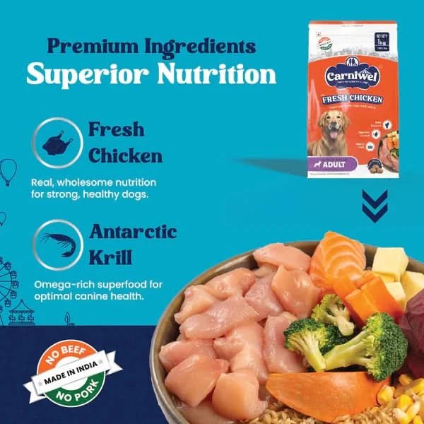 Carniwel with Fresh Chicken, Adult Dry Dog Food for Large Dog - dspetstore.com