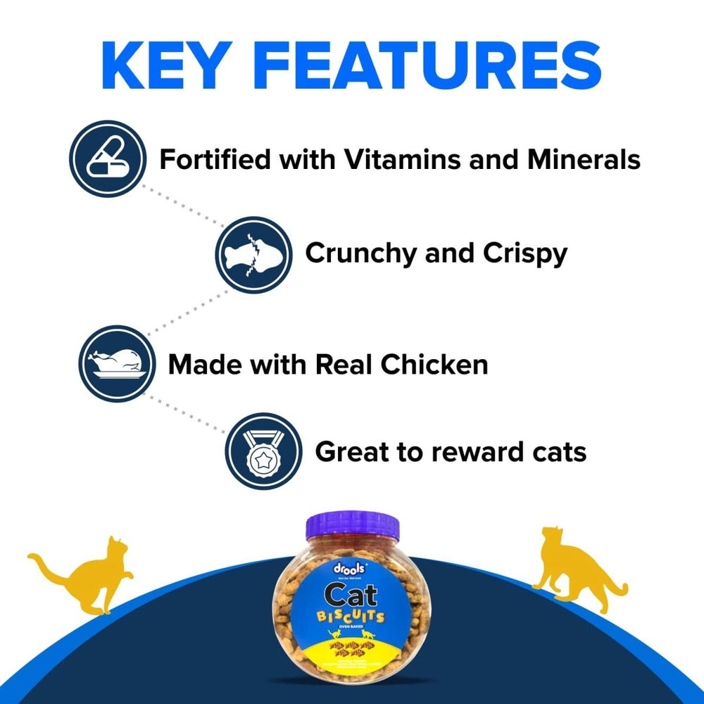Drools Cat Treat Biscuits – Real Chicken Flavor – 400g Jar - dspetstore.com